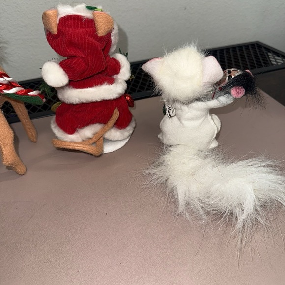 RARE Annalee Christmas Figurine Lot Snowman Reindeer Santa Mouse Lion Felt Plush - Picture 11 of 16